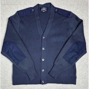 Vintage Military Equipment Corp Cardigan‎ Mens 46R Navy Wool USAF Epaulets 90s